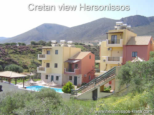 Cretan View in Chersonissos. Prachtig gelegen in de heuvels rond Hersonissos. 15 minuten lopen naar strand, 10 minuten naar busverbinding en uitgaanscentrum.